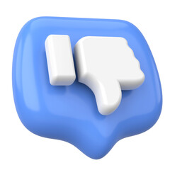 Dislike icon. Dislike button. 3D illustration.