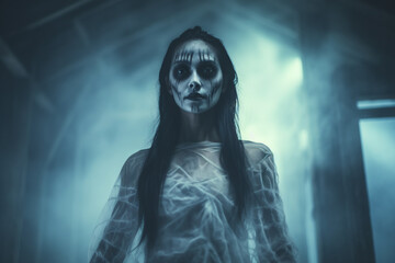 Obraz na płótnie Canvas Scary Ghost Woman generated with AI