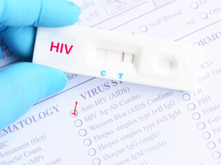 HIV positive test result by using rapid test device