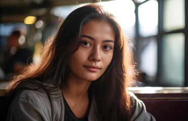 Closeup of a young exotic woman