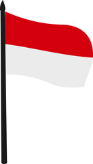 indonesia flag on pole