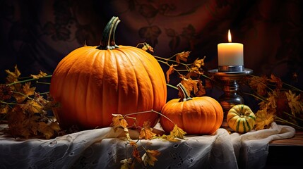 Obraz premium Halloween decoration with pumpkin