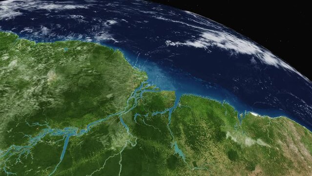 View of South America from space, View of the Amazon River from space