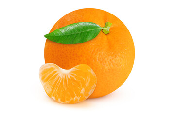 Tangerine on an isolated white background.