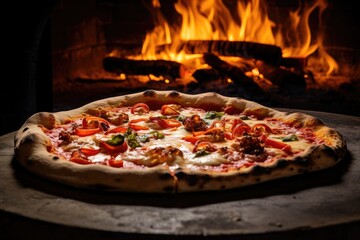 Generative ai of mouthwatering Italian pizza straight from the oven.
