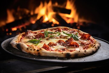 Generative ai of mouthwatering Italian pizza straight from the oven.
