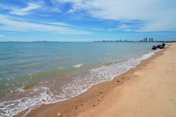 View of Jomtien Beach on the Gulf of Thailand south of Pattaya in Chonburi Province