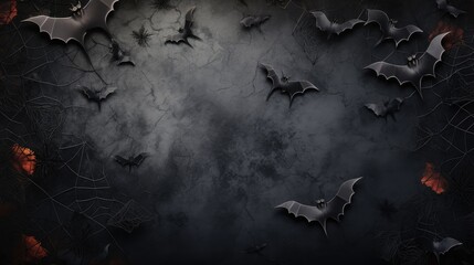 Halloween background with bats and spiders