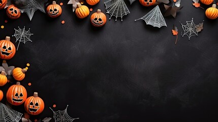 Top view of halloween background for children