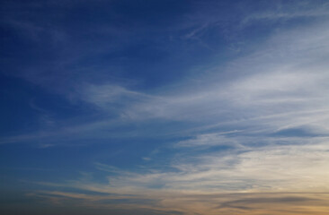 Blue sky with white clouds. Background sky gradient 