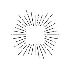 Vintage style sunburst simple lines of diffused light