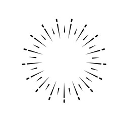 Obraz premium Vintage style sunburst simple lines of diffused light