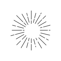 Vintage style sunburst simple lines of diffused light