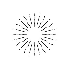 Obraz premium Vintage style sunburst simple lines of diffused light