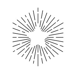 Obraz premium Vintage style sunburst simple lines of diffused light