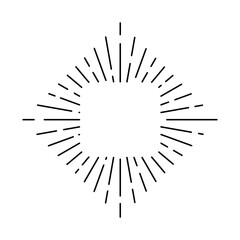 Vintage style sunburst simple lines of diffused light