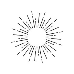 Vintage style sunburst simple lines of diffused light