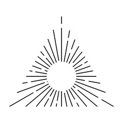 Obraz premium Vintage style sunburst simple lines of diffused light