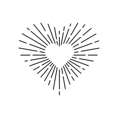 Vintage style sunburst simple lines of diffused light