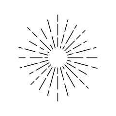 Obraz premium Vintage style sunburst simple lines of diffused light
