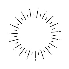 Vintage style sunburst simple lines of diffused light