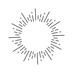 Vintage style sunburst simple lines of diffused light