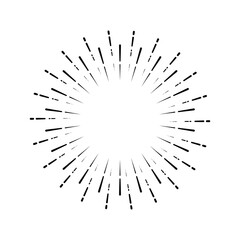 Vintage style sunburst simple lines of diffused light