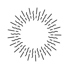 Vintage style sunburst simple lines of diffused light