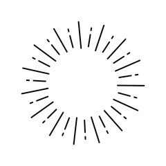 Vintage style sunburst simple lines of diffused light