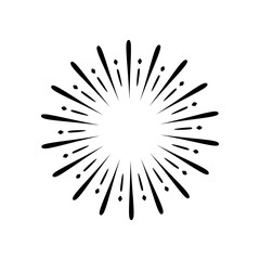 Obraz premium Vintage style sunburst simple lines of diffused light