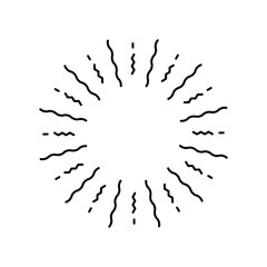 Vintage style sunburst simple lines of diffused light