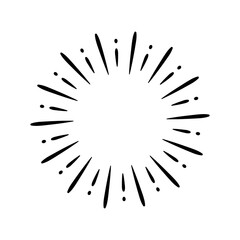 Obraz premium Vintage style sunburst simple lines of diffused light