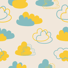 cute children's pattern with clouds