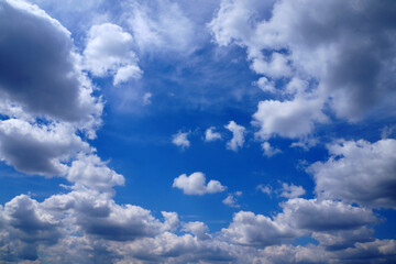 Blue sky with white clouds. Background sky gradient 