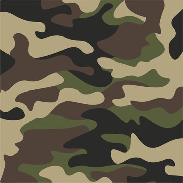 Seamless camouflage pattern green and brown colors - Camouflage pattern background military 