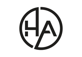 Initial monogram letter HA logo Design vector Template. HA Letter Logo Design. 