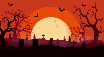 Halloween flat illustration background