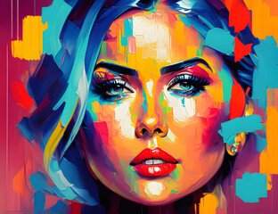 Oil painting Women face Digital Art