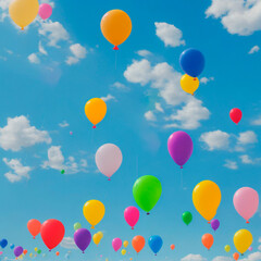 balloons in the sky