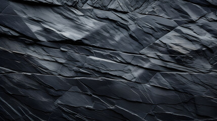 Dark Grey-Black Slate Surface in Intricate Detail Showcasing Natural Texture.