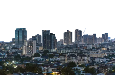 Foto op Plexiglas city skyline of bangkok thailand Isolated on PNGs transparent background,  Use for visualization in architectural presentation  © Keyframe's