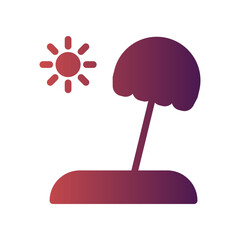 sun umbrella flat gradient icon