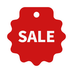 Sale Hanging Tag In Red Unique Circle Shape
