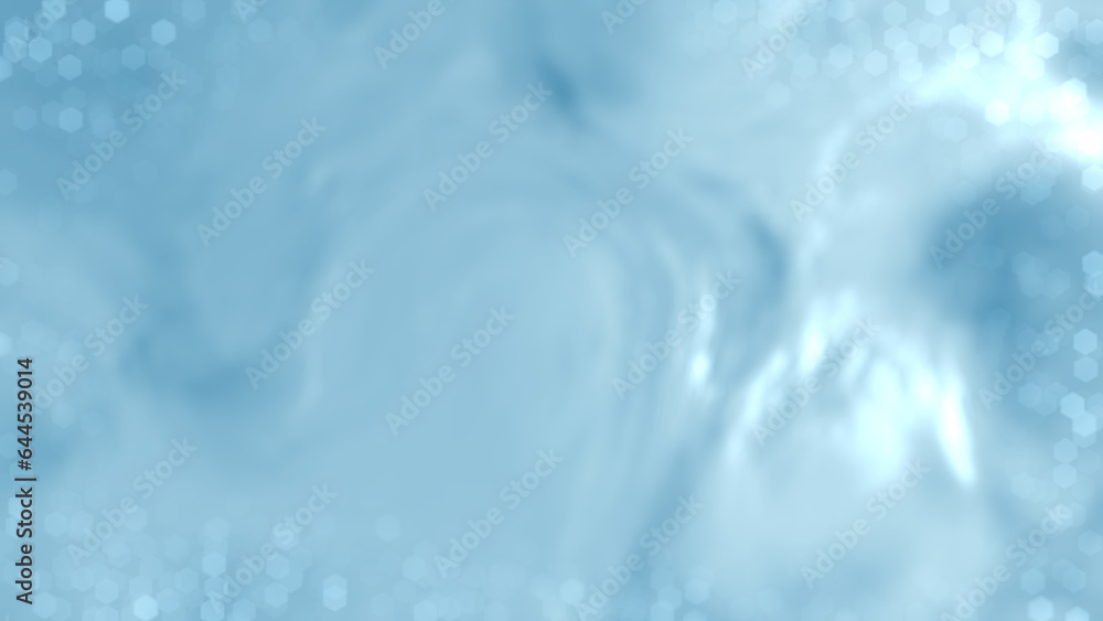 Aufkleber light blue silver ardent volumetric forms with bokeh backdrop - abstract 3d rendering