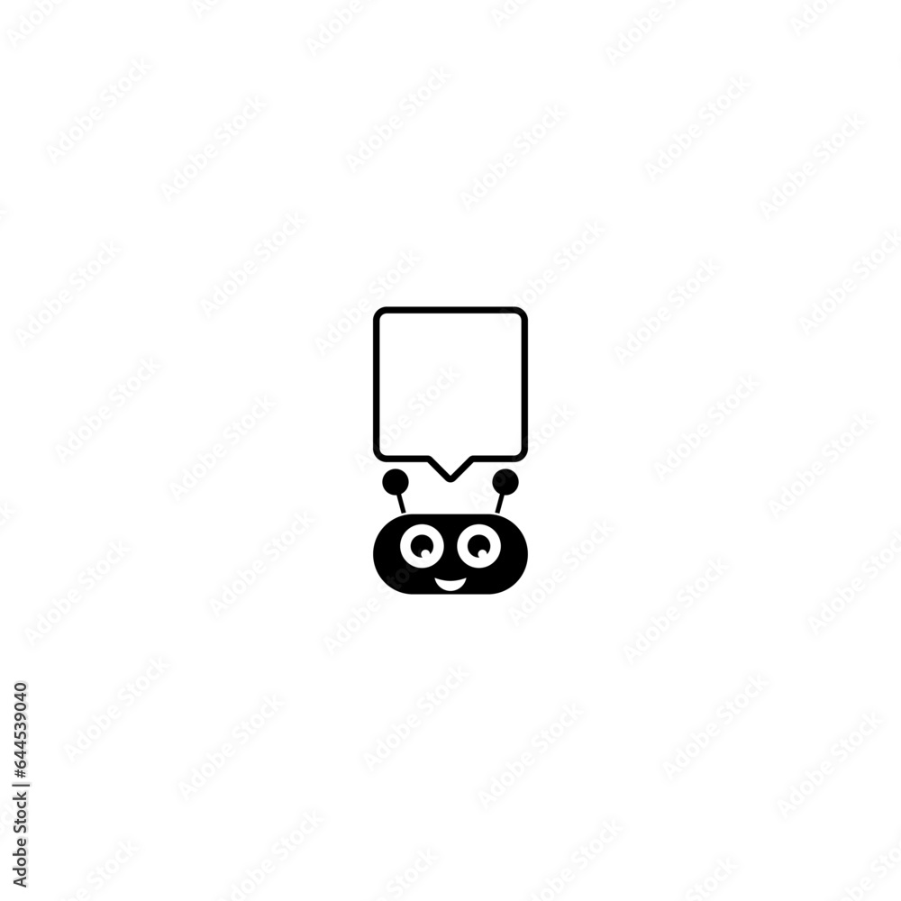 Poster robot icon. chat bot sign for support service concept