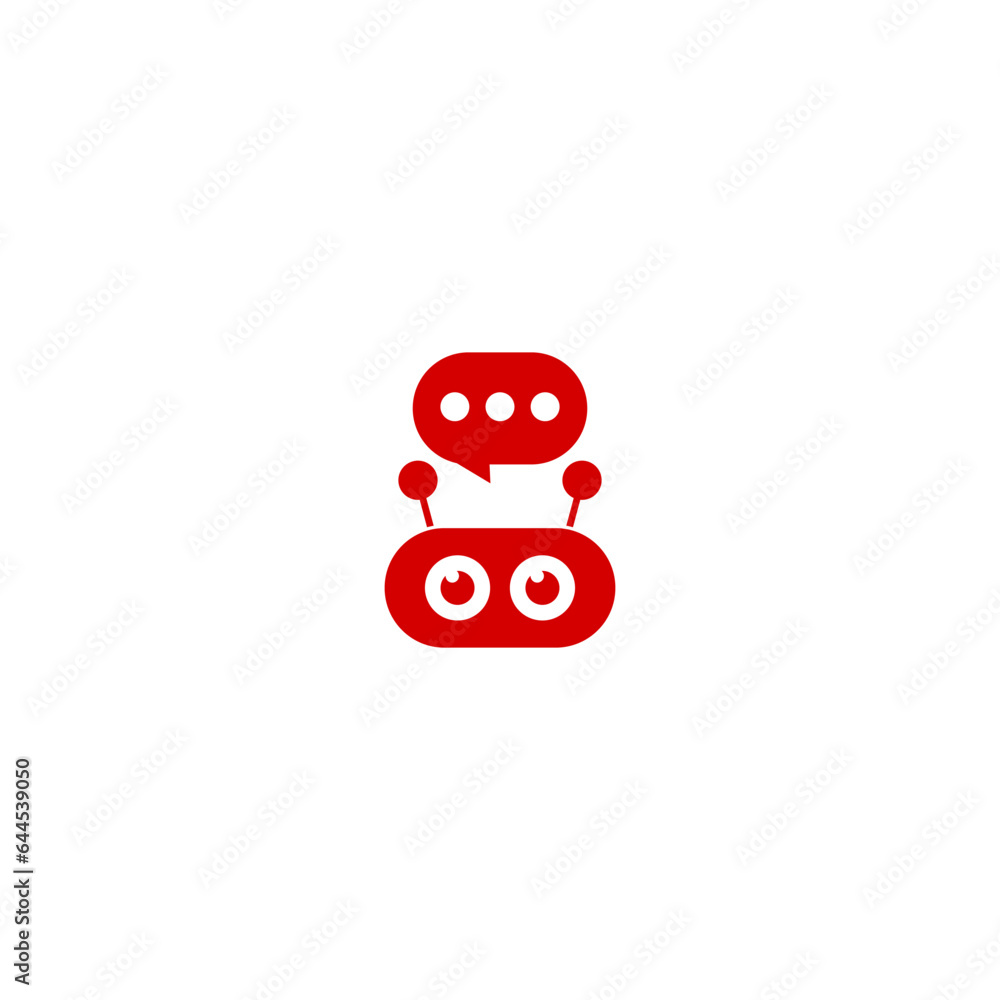 Poster robot icon. chat bot sign for support service concept