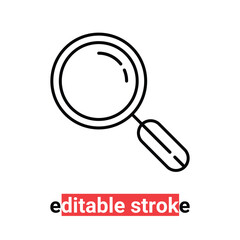 minimal editable stroke loupe icon. flat lineart modern logotype graphic art design element isolated on white background. concept of work or learning tool and examine pictogram and insight badge