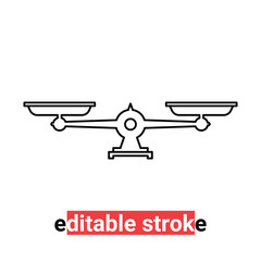 minimal editable stroke weight scales icon. flat linear style trend modern simple logotype graphic design isolated on white background. concept of analysis tool or equipment and weighing-machine