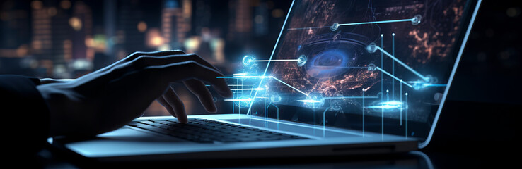 Modern technology: presentation on a hologram 3D screen