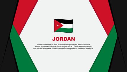 Jordan Flag Abstract Background Design Template. Jordan Independence Day Banner Cartoon Vector Illustration. Jordan Background